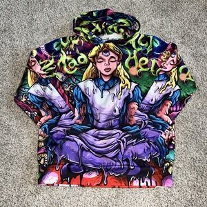 Melty Alice Trip Wonderland Hoodie Size L We Are Mad All Over Graphic Soft
